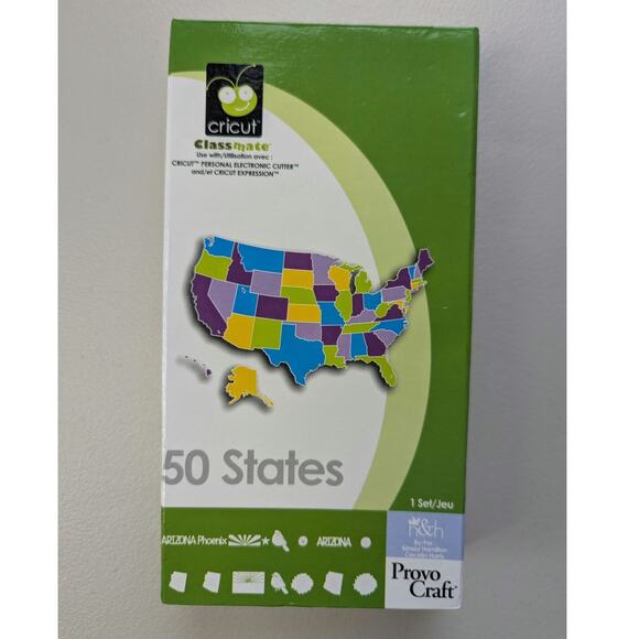New Cricut Cartridge 50 States 29-0394 America Capitols Flags Paper Crafting - Picture 1 of 5
